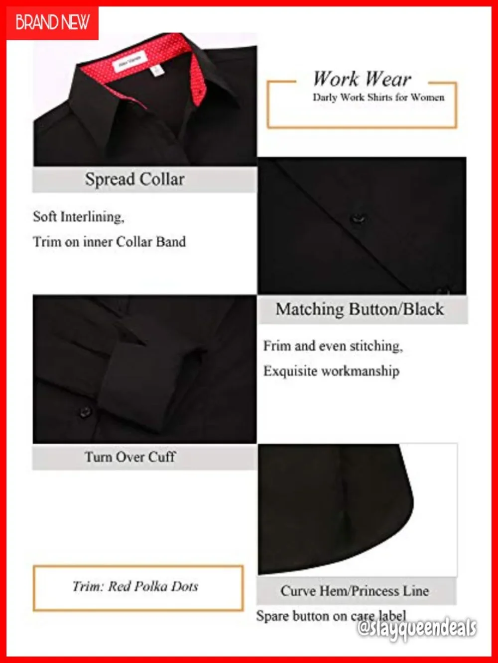 Women's Button Down Long Sleeve Wrinkle Free Dress Shirt Polycotton